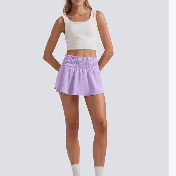 CRZ YOGA High Waisted Flowy Ruffle Skirt - Picture 1 of 6